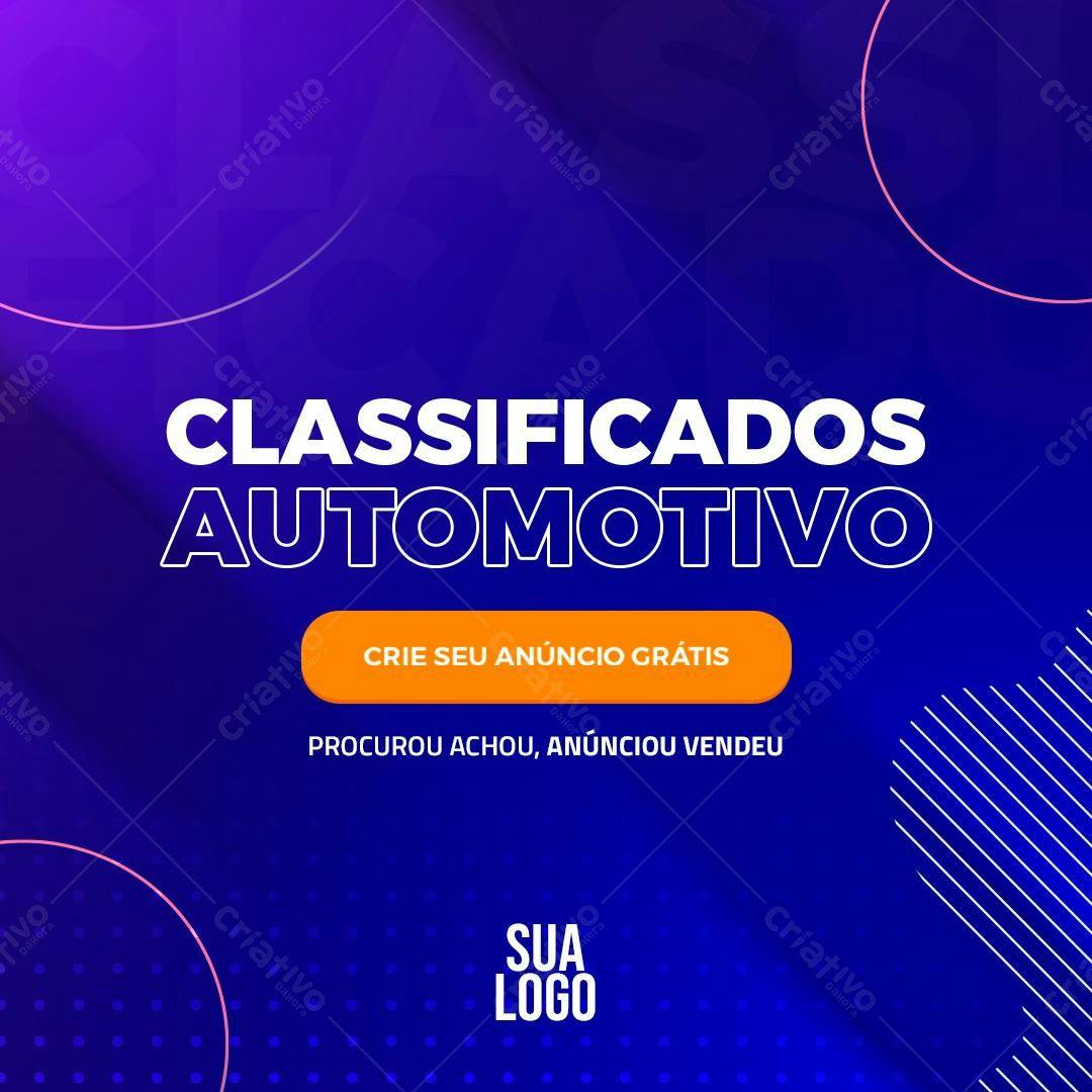 Banner Classificados Automotivos PSD Editável