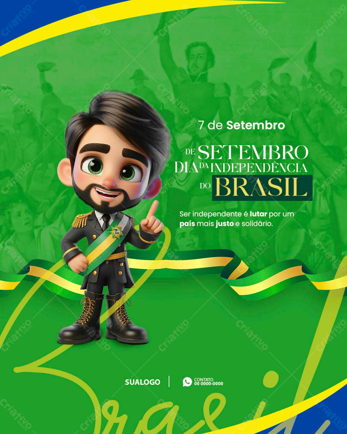 Flyer para Dia da Independência do Brasil PSD Editável