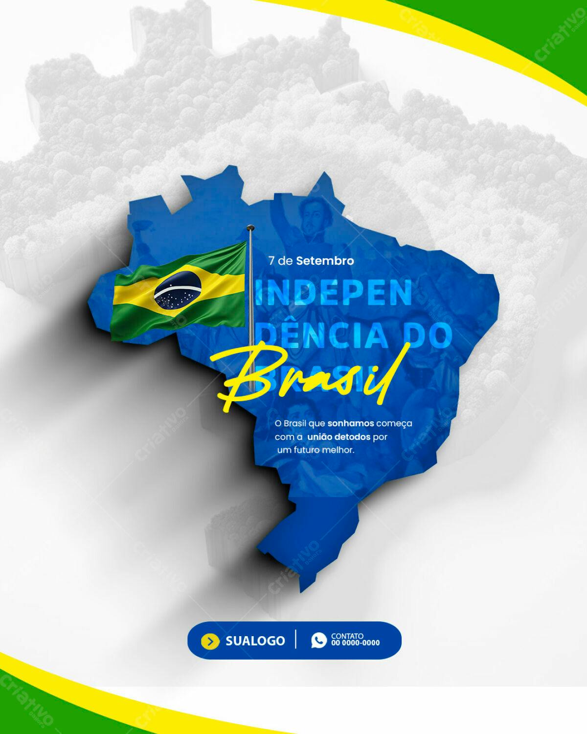 Flyer 7 de Setembro Independência do Brasil PSD Editável