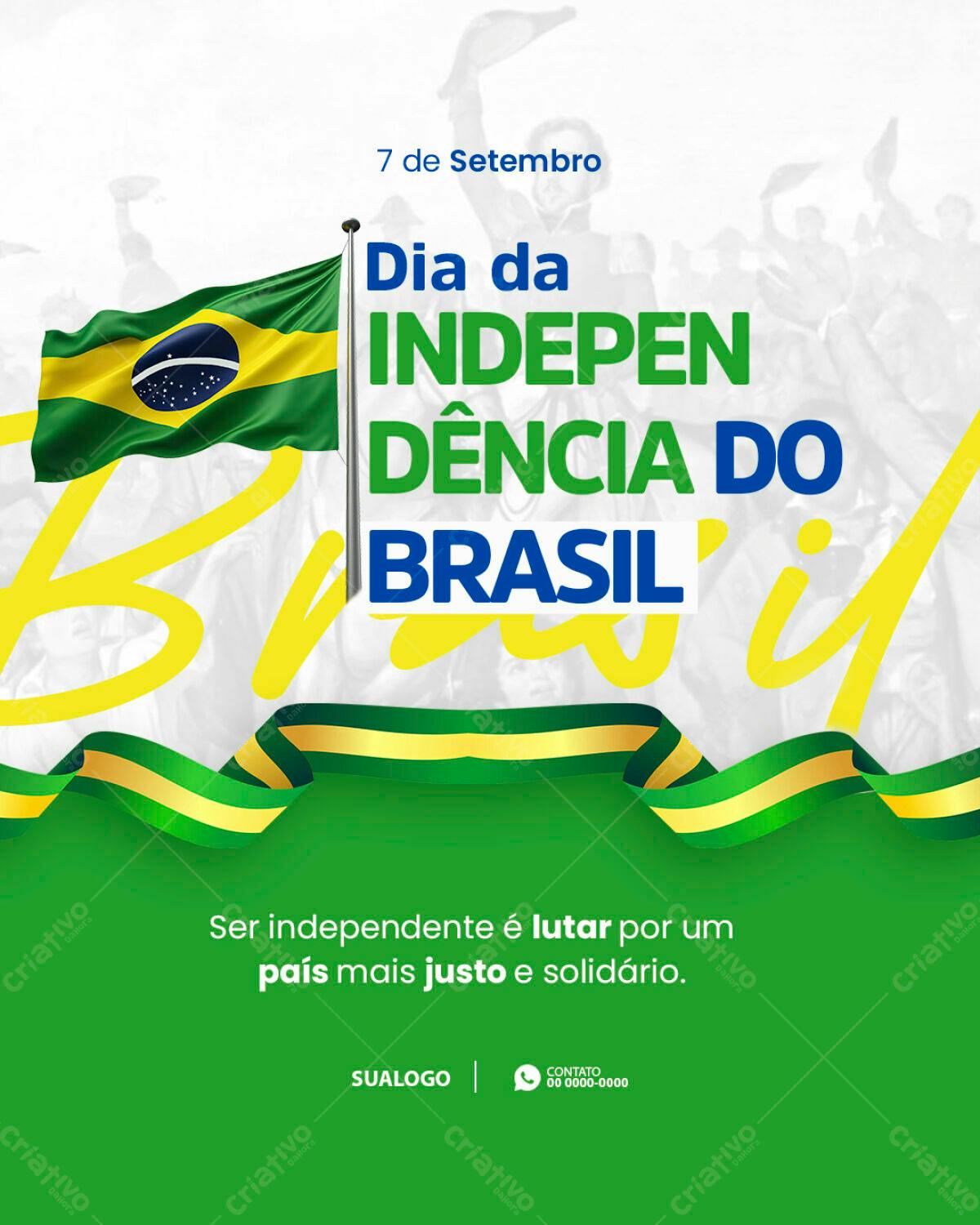 Flyer para o Dia da Independência do Brasil PSD Editável