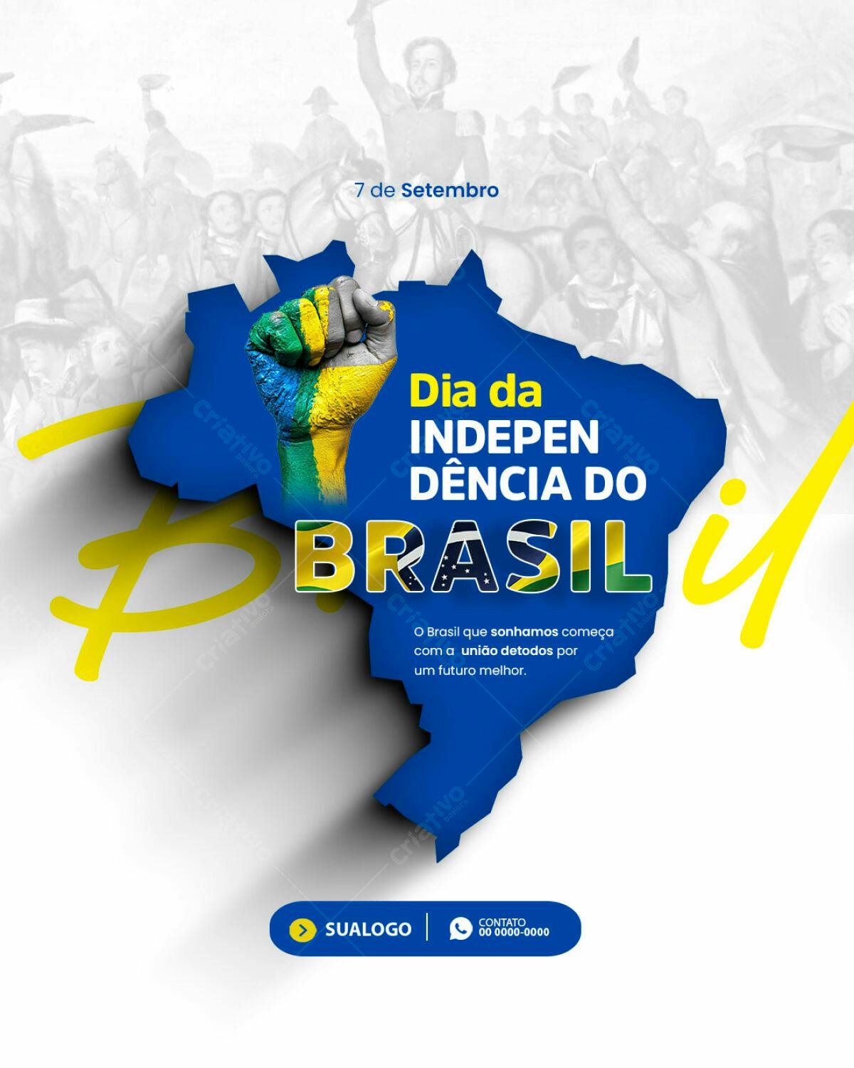Flyer Dia da Independência do Brasil PSD Editável