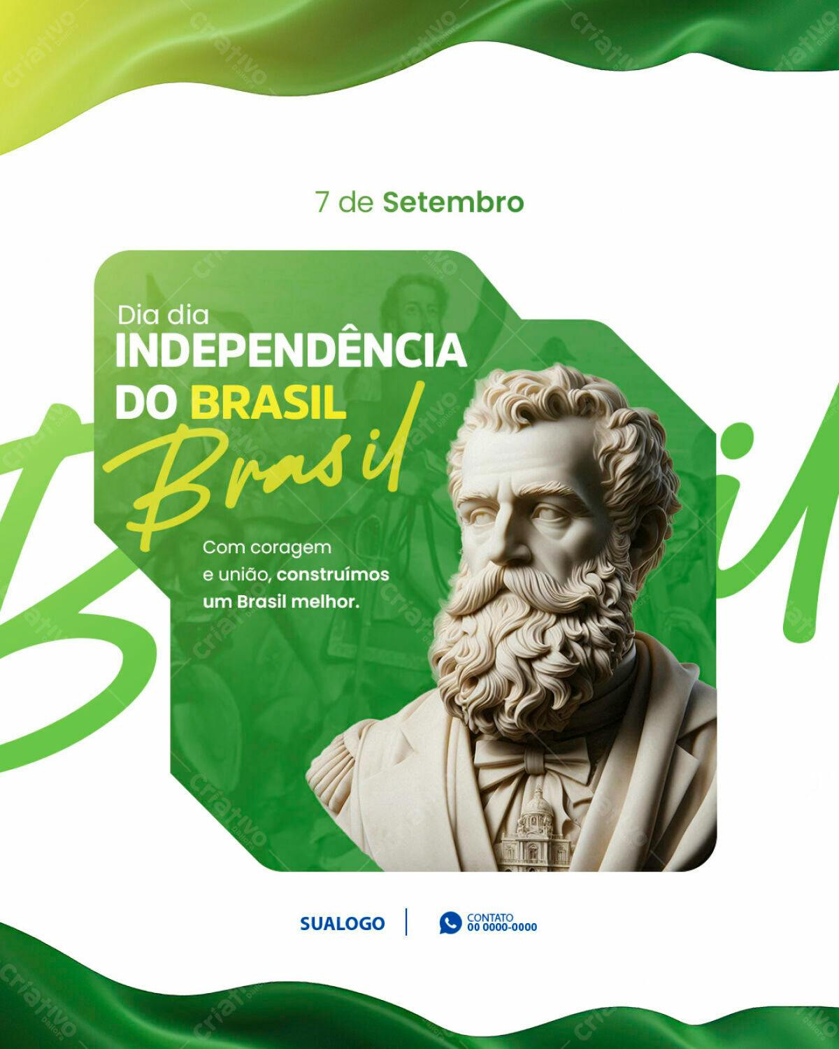 Flyer 7 de Setembro Independência do Brasil PSD Editável