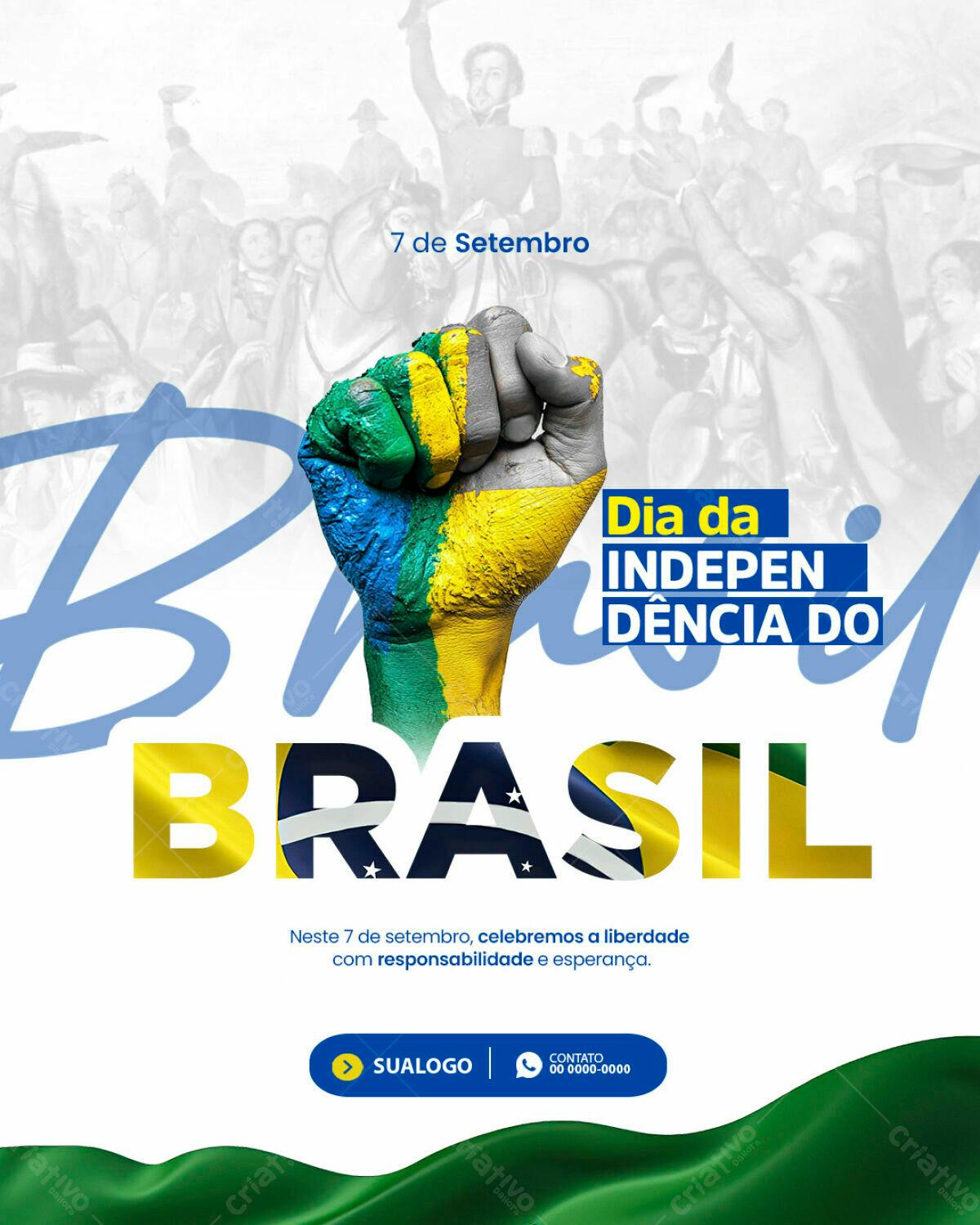 Flyer Dia da Independência do Brasil PSD Editável