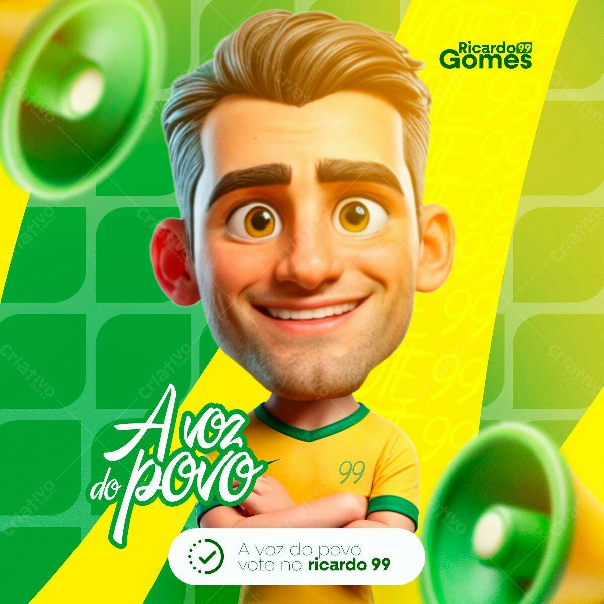 PSD para Campanha Eleitoral Ricardo Gomes 99 PSD Editável