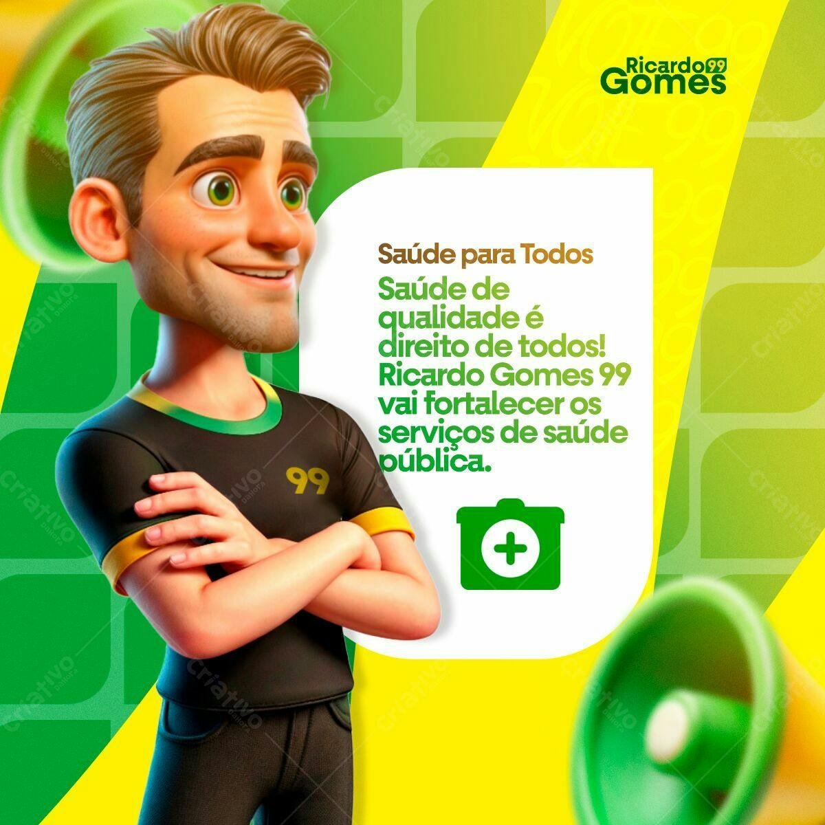 PSD Publicitário Saúde para Todos - Ricardo Gomes 99 Editável