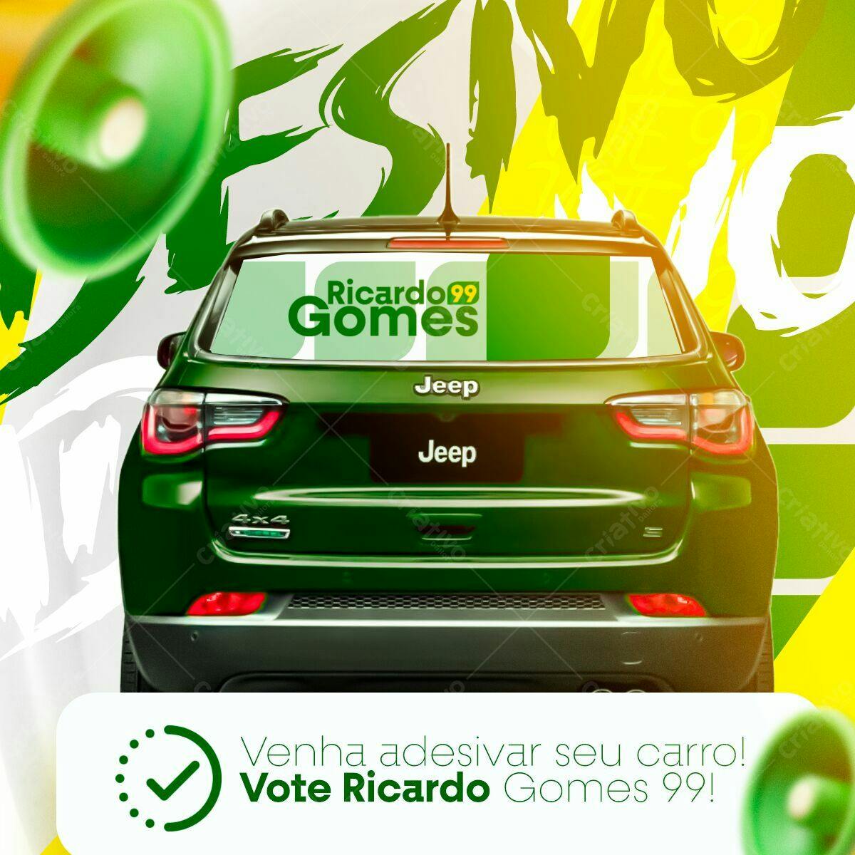 Adesivo de Carro para Campanha Política PSD Editável