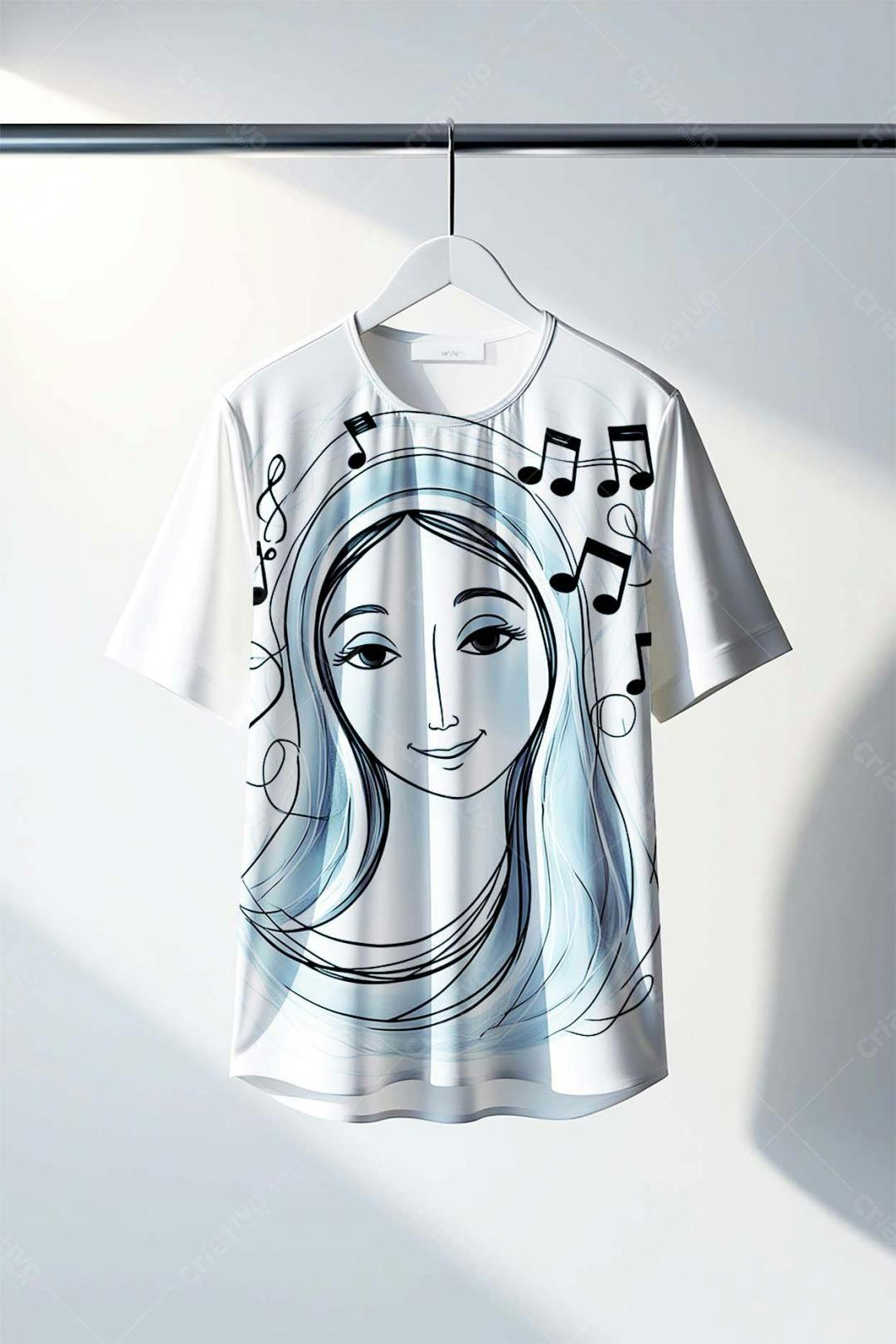 Mockup Camiseta Feminina: Design Minimalista com Ilustração