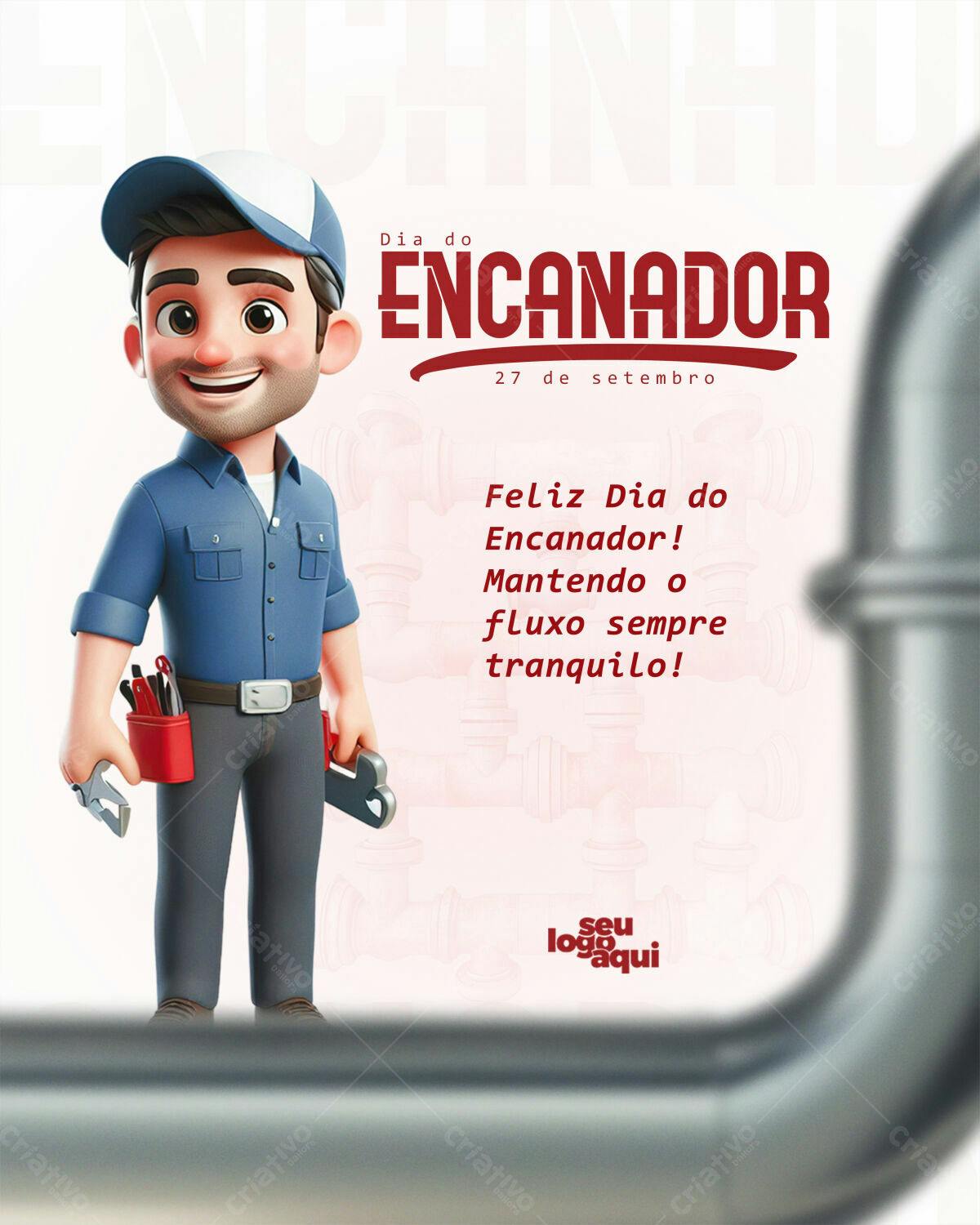 Flyer Dia do Encanador PSD Editável