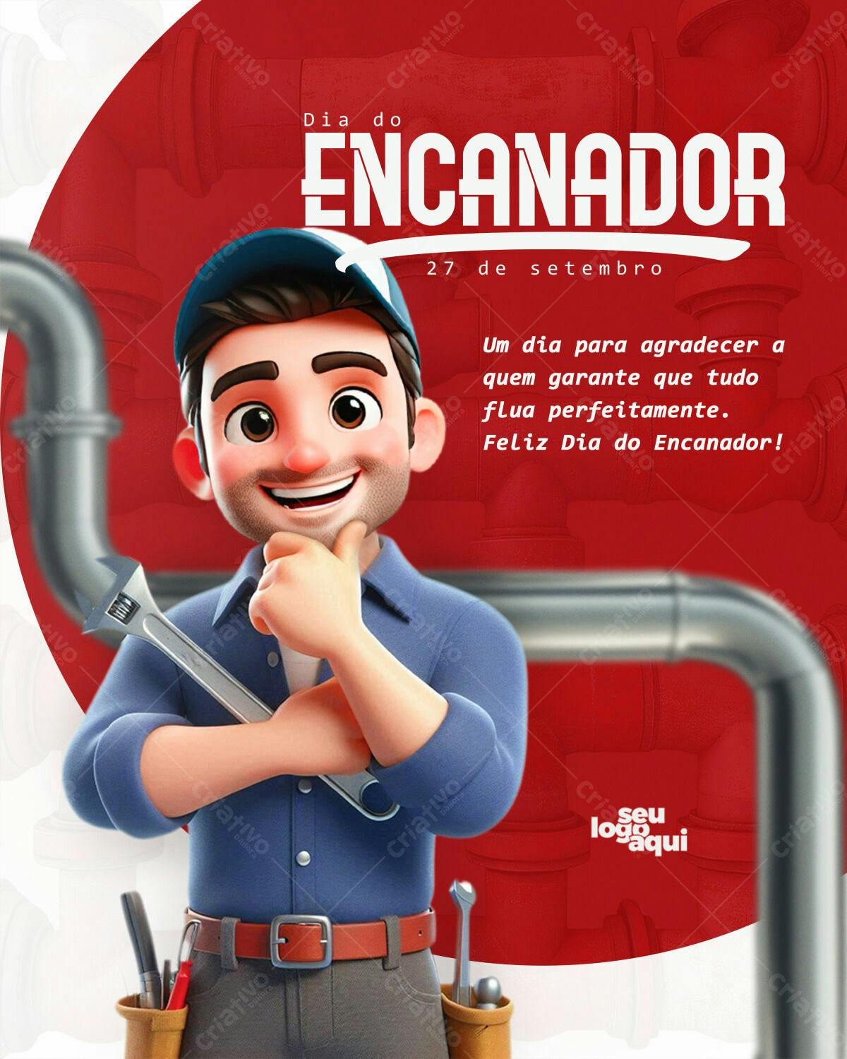 Flyer Dia do Encanador PSD Editável
