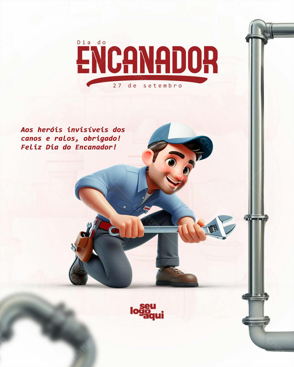 Flyer Dia do Encanador PSD Editável