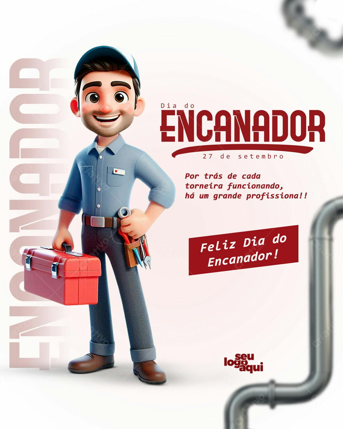 Flyer Dia do Encanador PSD Editável