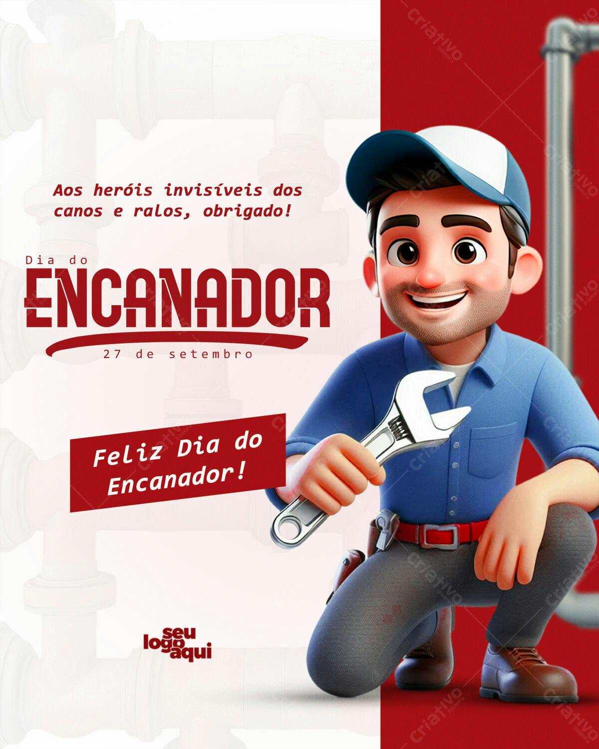 Flyer Dia do Encanador PSD Editável