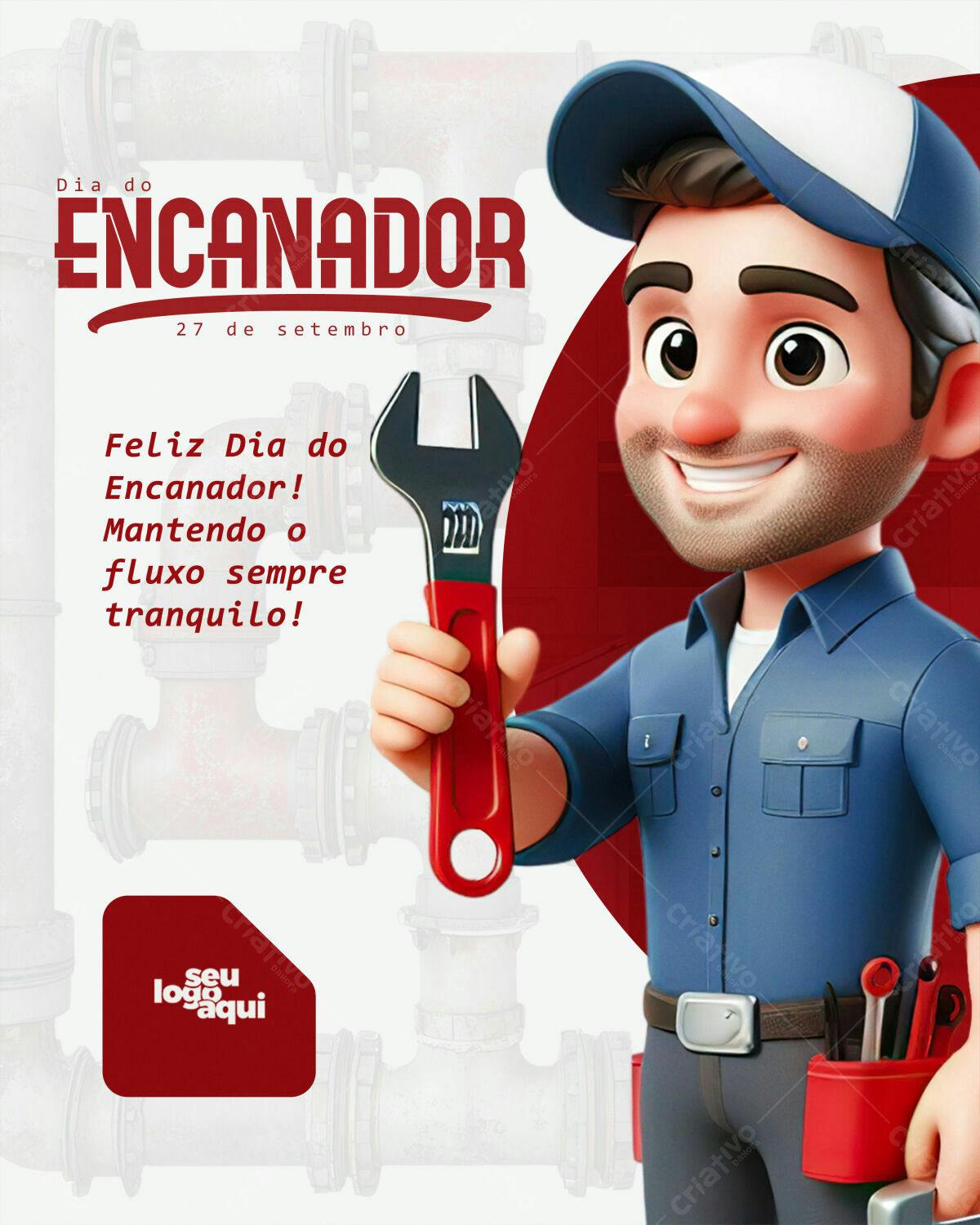 Flyer Dia do Encanador PSD Editável