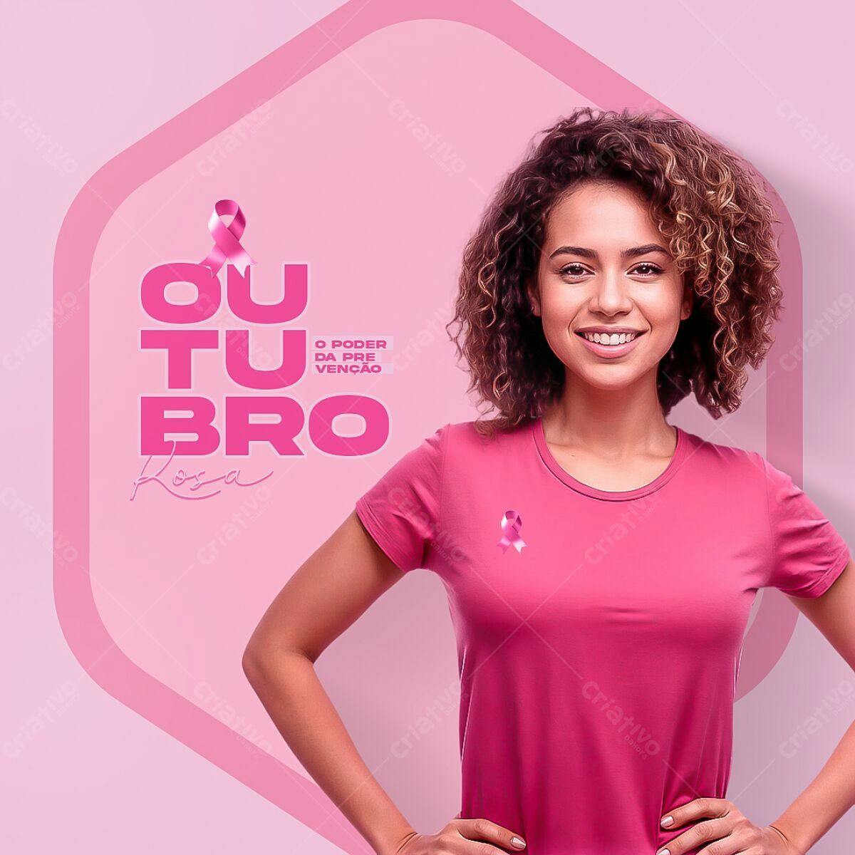 Camiseta Outubro Rosa PSD Editável