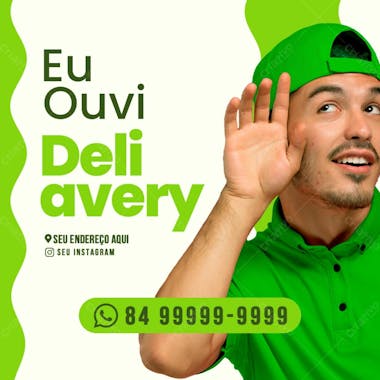 Social midia delivery eu ouvi delivery feed psd editavel