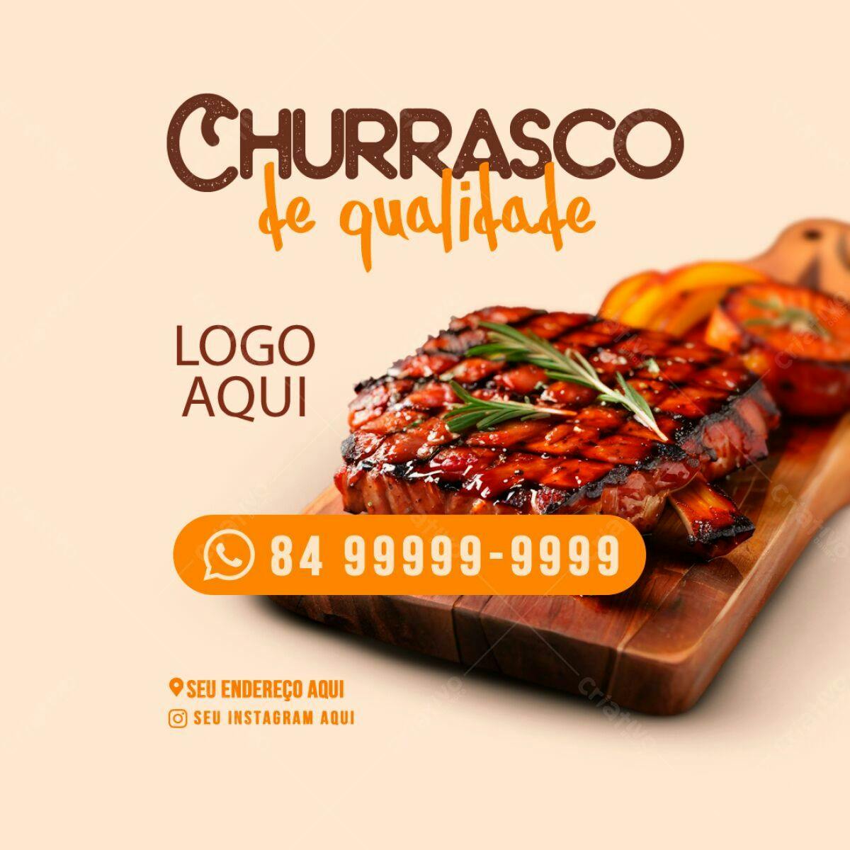 Post para Churrascaria PSD Editável