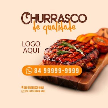 Social midia churrasco de qualidade psd editavel