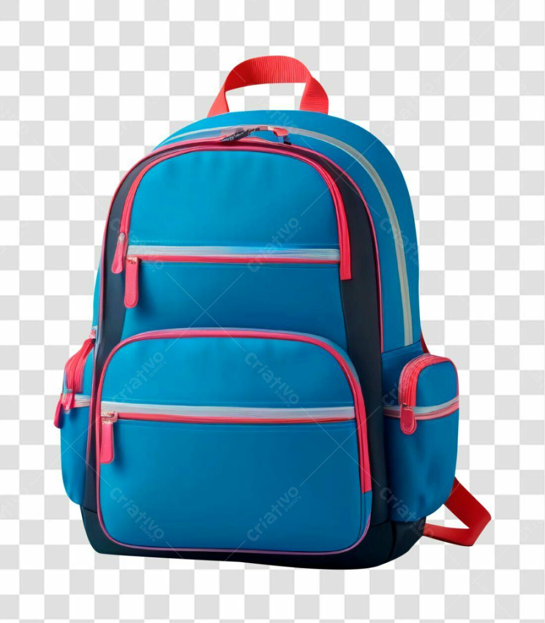 Icone Mochila Escolar Azul e Rosa PNG com fundo transparente