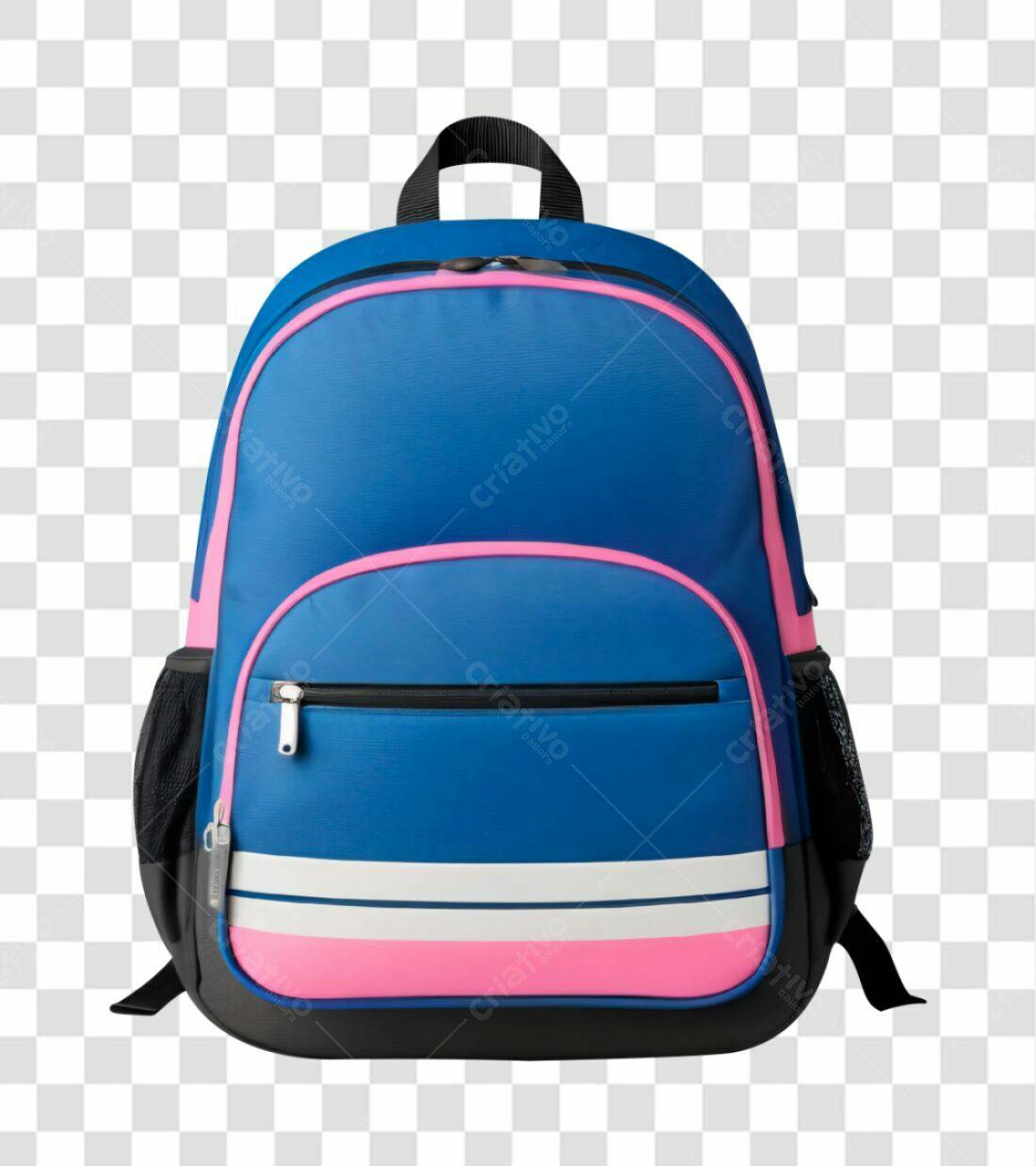 Icone Mochila Escolar Azul e Rosa PNG com fundo transparente