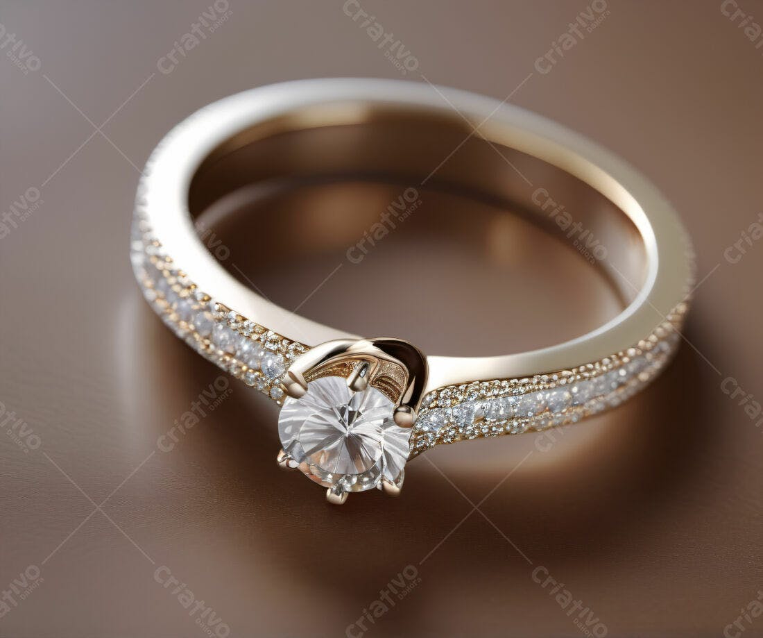 Aliança de ouro com diamantes