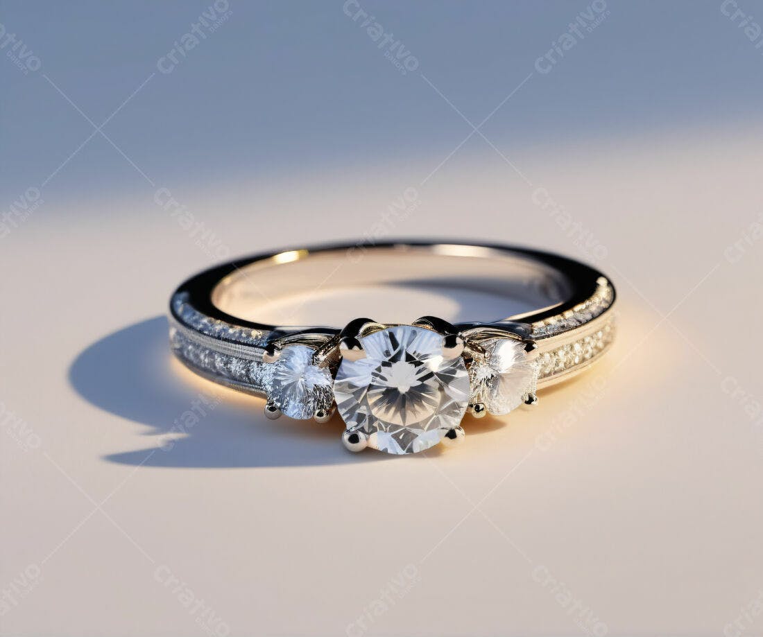 Aliança de Diamantes Três Pedras