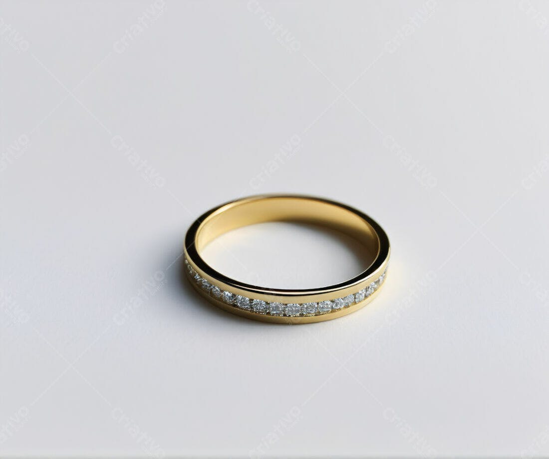 Aliança de ouro com brilhantes