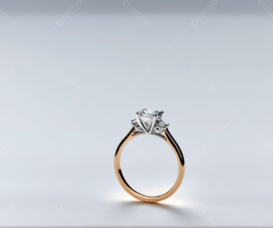 Aliança de Diamantes Ouro Rosa e Branco