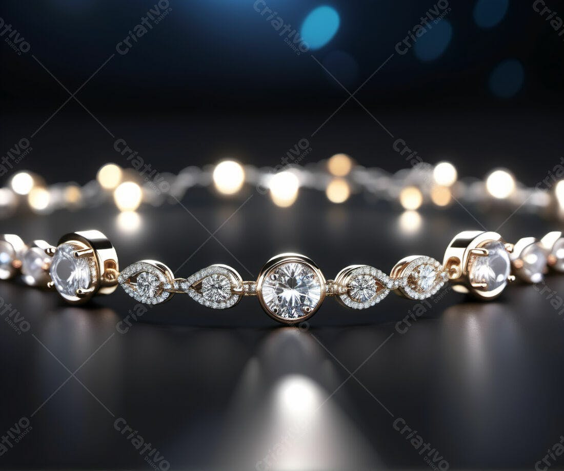Bracelete de Diamantes em Ouro Rosa
