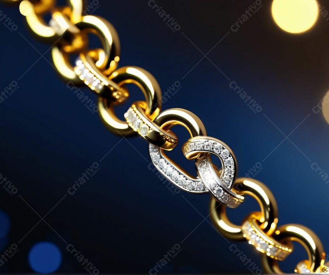 Pulseira de ouro com diamantes