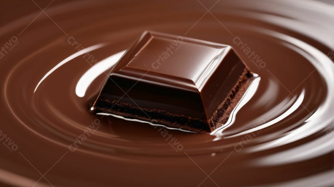 Chocolate amargo derretendo em calda