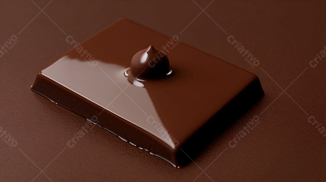 Barra de chocolate derretido com gota