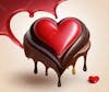 Chocolate, syrup, sweet, sauce, bar, heart, love, dripping