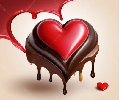 Chocolate, Melado, Doce, Calda, Barra, Coração, Love, Escorrendo