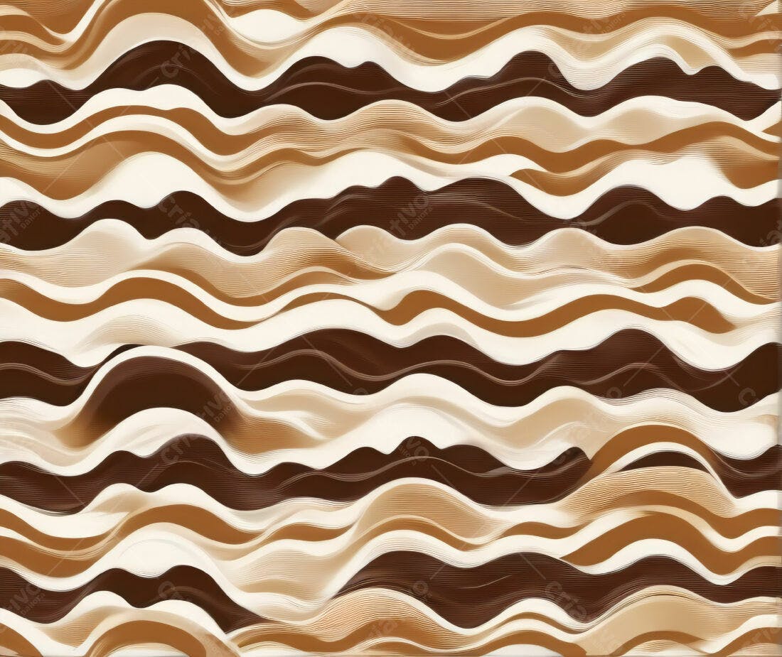 Ondas Abstratas em Tons Marrons e Bege