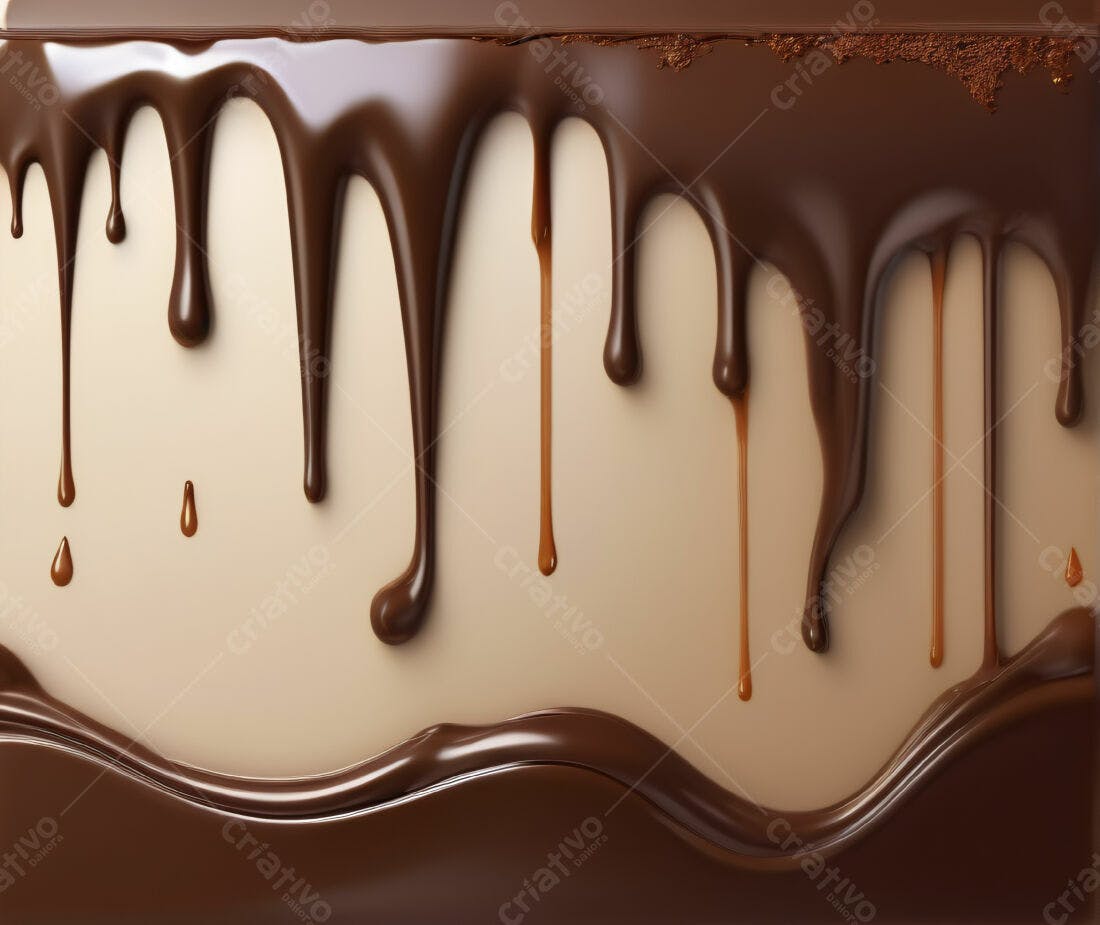 Chocolate derretendo sobre fundo bege