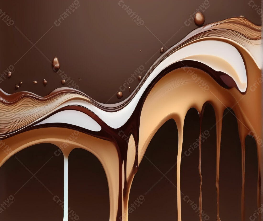 Derramamento de chocolate e caramelo