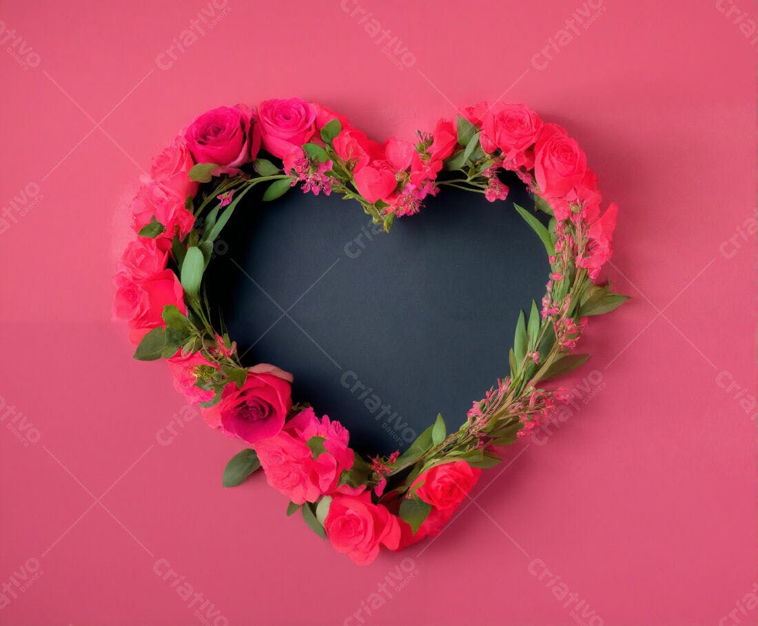 Coroa de rosas em formato de coração