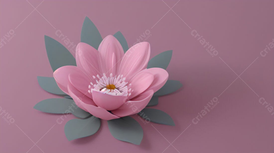 Flor de lótus rosa em fundo rosa