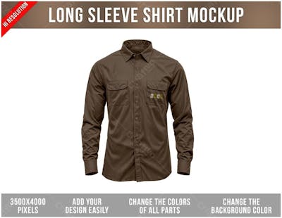 Camisa De Manga Comprida Psd Editável Mockup