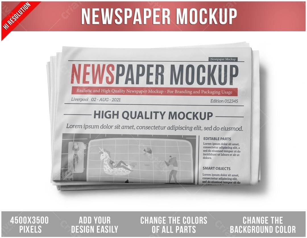 Mockup Jornal Realista: Design de Verão