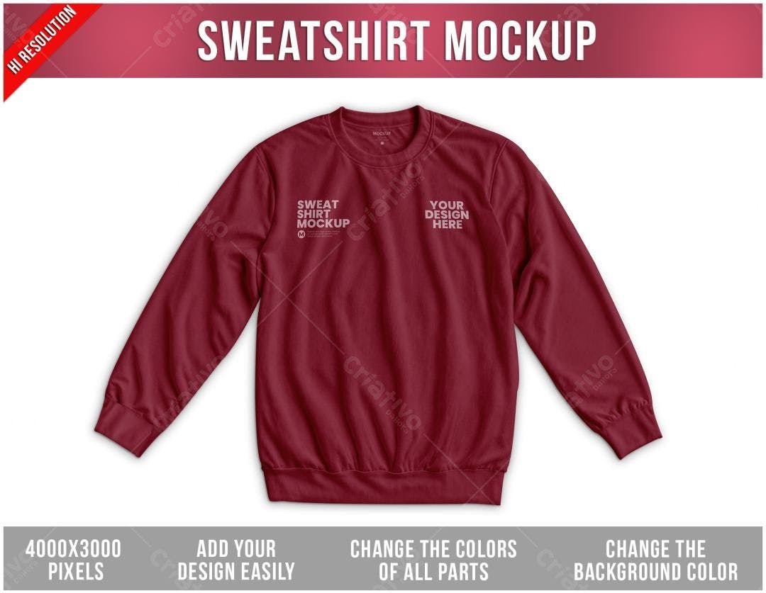 Mockup Camiseta Bordô: Modelo Realista para Design de Roupas