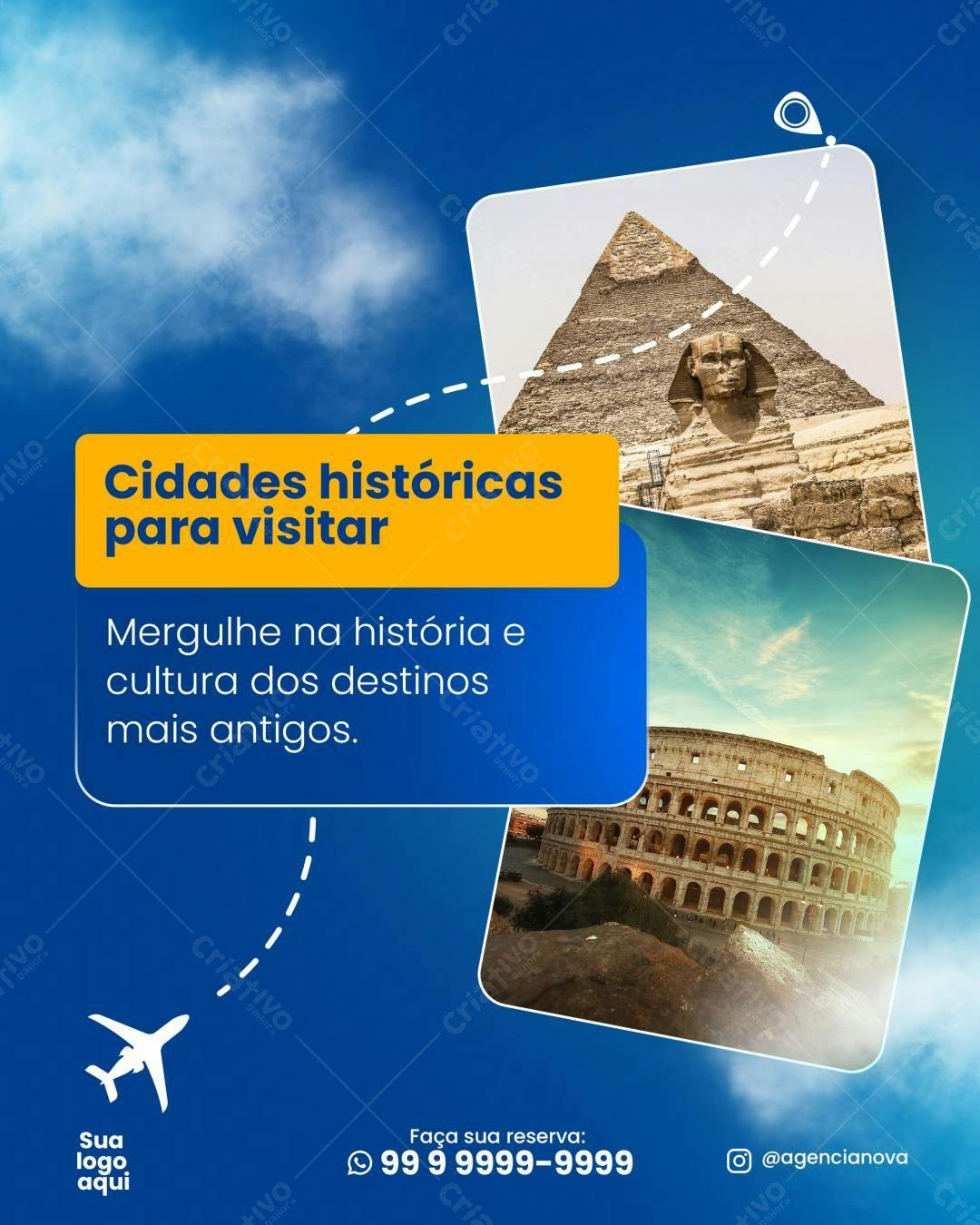 Post para Viagem Cidades Históricas PSD Editável