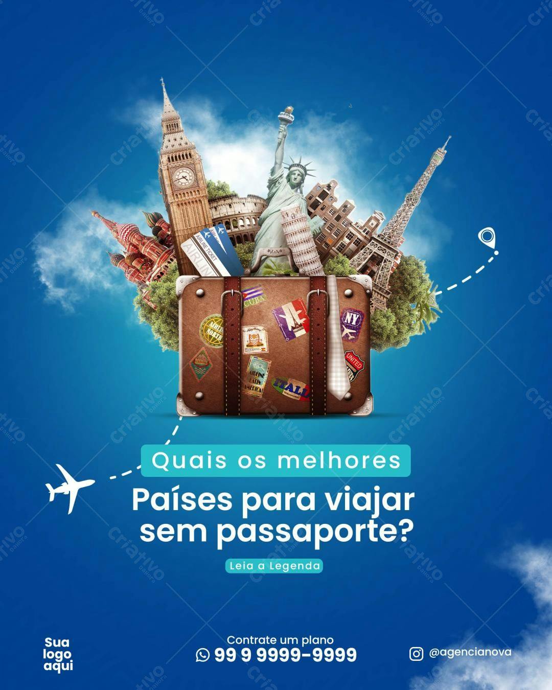 Flyer para Viagem Internacional PSD Editável