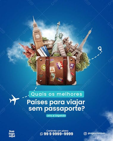 Agência de viagens países para viajar sem passaporte?