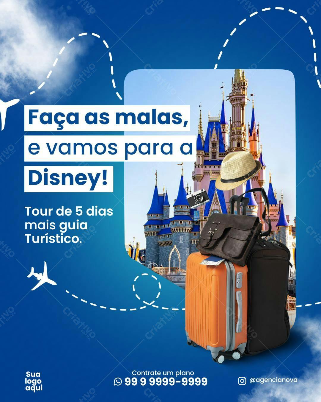 Flyer para Viagem Disney PSD Editável