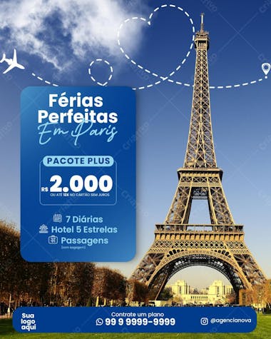 Agência de viagens férias perfeita social media