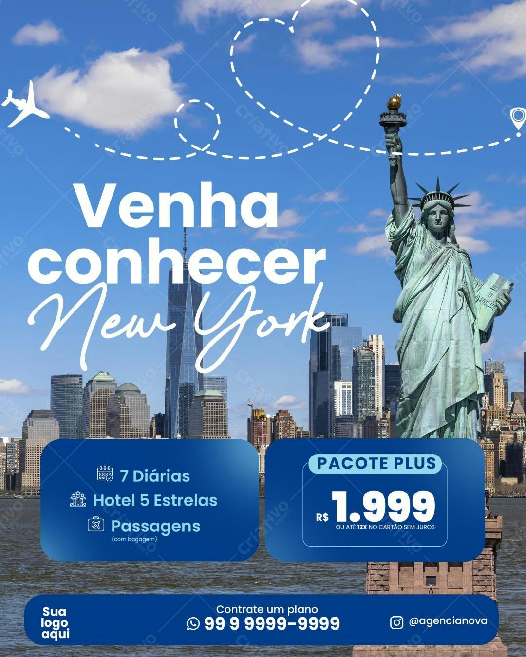 Flyer para Viagem a Nova York PSD Editável
