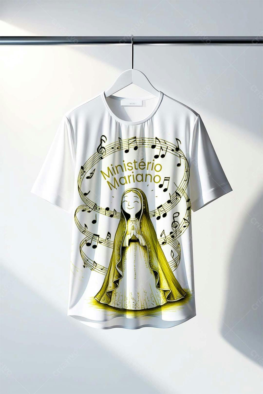 Mockup Camiseta Religiosa com Imagem de Nossa Senhora