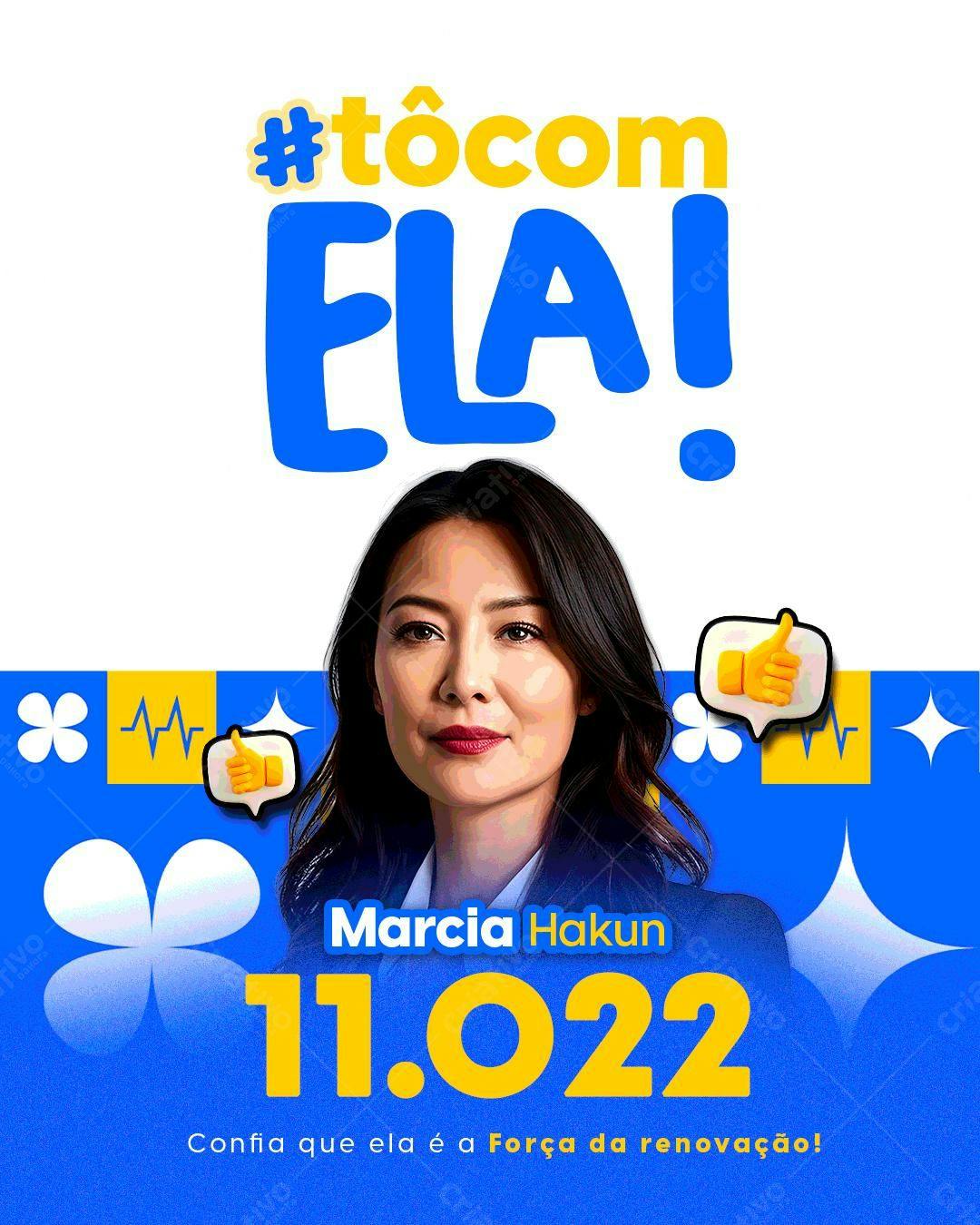 Flyer Eleições Marcia Hakun PSD Editável