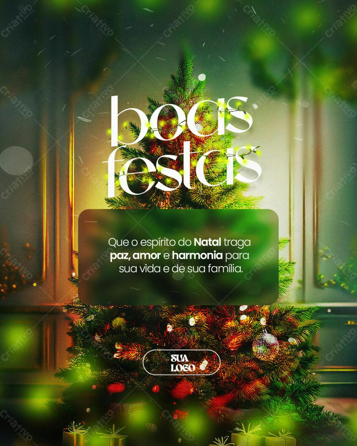 Postagem Boas Festas Natal PSD Editável